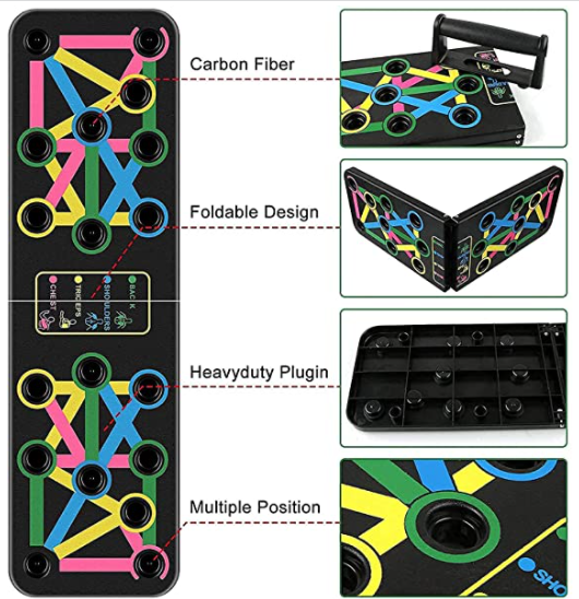 New Foldable 9 in 1 Body Building Push Up Board