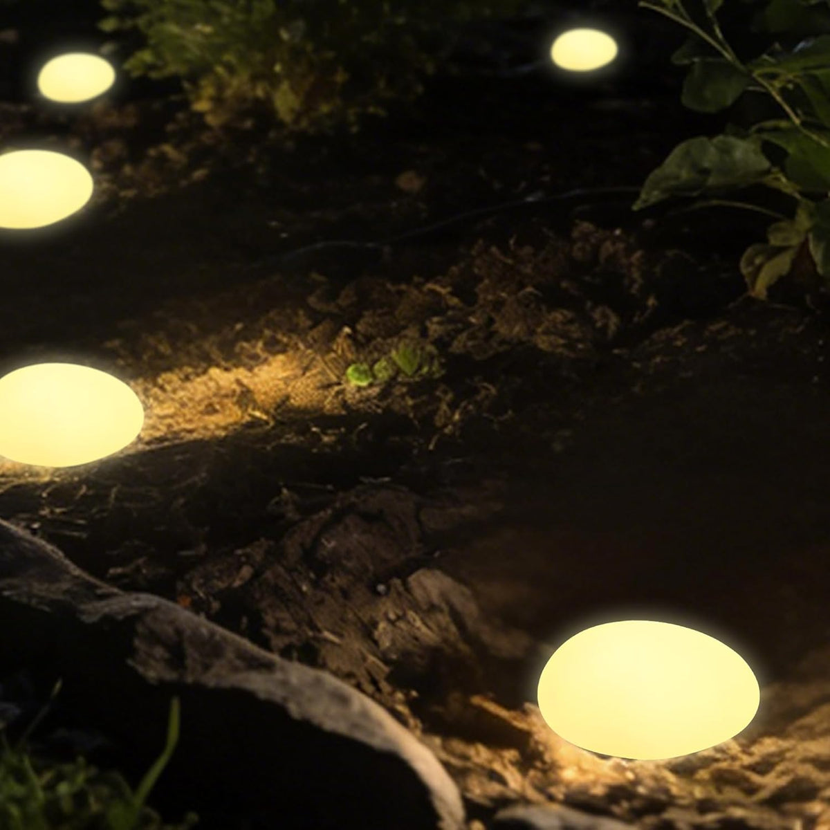 Solar Powered Glowing Pebble Lights