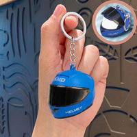 Mini Motorcycle Helmet LED Keychain