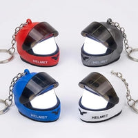 Mini Motorcycle Helmet LED Keychain